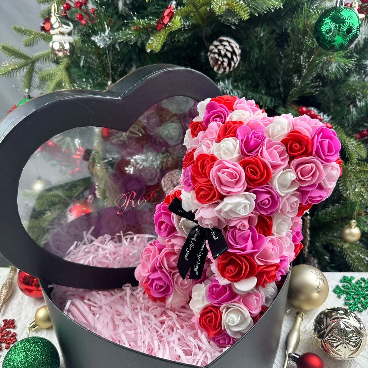 Bouquet Bear  (bouquet of life like roses arranged in a bear shape)