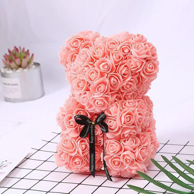 Bouquet Bear  (bouquet of life like roses arranged in a bear shape)