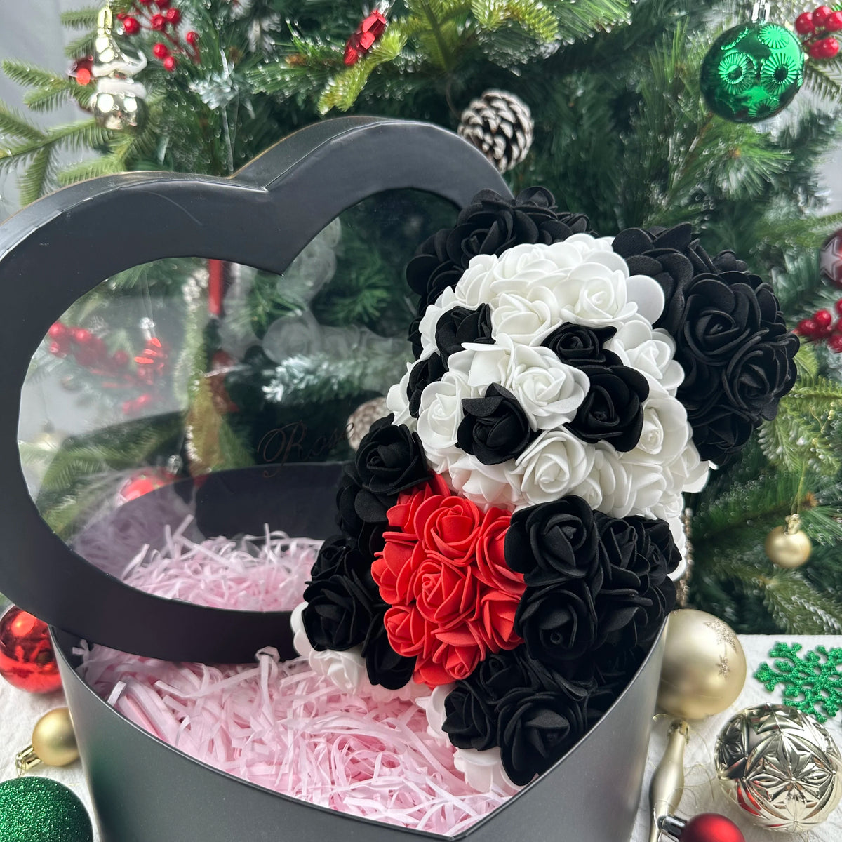 Bouquet Bear  (bouquet of life like roses arranged in a bear shape)