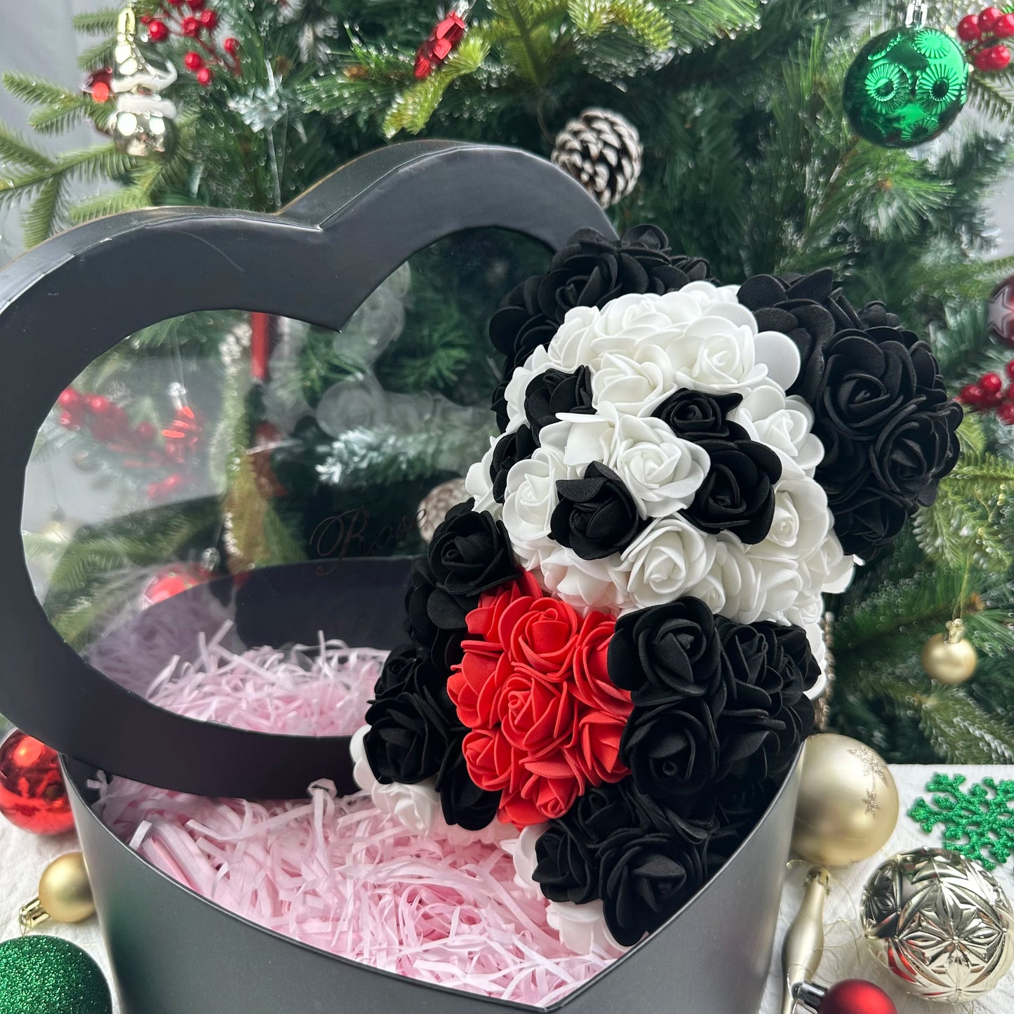 Bouquet Bear  (bouquet of life like roses arranged in a bear shape)