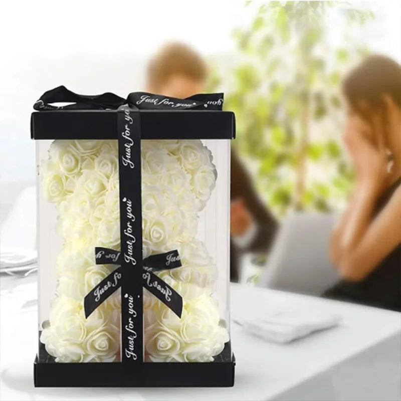 Bouquet Bear  (bouquet of life like roses arranged in a bear shape)